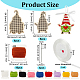 OLYCRAFT 31pcs 2 Style DIY Cross-Stitch Kits Cross Stitch Embroidery Kits 16Pcs Wooden Gnome Cross-Stitch Blanks with Embroidery Cord Knitting Needles Ribbon for Arts and Crafts Decorations DIY-OC0010-98-2