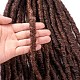 カーリーフェイクlocsかぎ針編みの髪  巻き終わり  かぎ針編みの女神locs合成編組ヘアエクステンション  低温耐熱繊維  長い＆縮毛  ダークブラウン  20インチ（50.8cm）  1連/袋 OHAR-G005-12D-4