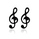 304 boucles d'oreilles clous note de musique en acier inoxydable avec 316 épingles en acier inoxydable pour femme MUSI-PW0001-23EB-1