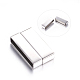 304 Stainless Steel Rectangle Magnetic Clasps with Glue-in Ends X-STAS-E046-13-1