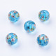 Flower Picture Printed Glass Beads GLAA-E399-12mm-C02-2