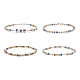 4 pièces 4 mots de style fun acrylique et perles de verre bracelets extensibles ensemble pour les femmes BJEW-JB08619-1
