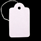 矩形の空白の下げ札  ジュエリーディスプレイ紙値札  綿の糸と  ホワイト  26x16x0.2mm  穴：2mm  500個/袋 X-CDIS-N001-53-1