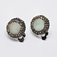 Natural Dyed Agate Clip-on Earring EJEW-P061-01B-1