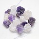 Natural Mixed Raw Rough Gemstone Amethyst and Crystal Beads Strands G-L159-16-3