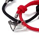2Pcs 2 Color Magnet Alloy Matching Heart Charm Bracelets Set BJEW-E011-04BS-4