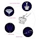 TINYSAND 925 Sterling Silver Crown CZ Pendant Necklaces TS-N312-S-5