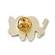 漫画の歯のエナメルピン  バックパックの服のためのライトゴールド合金口腔健康ブローチ  筆模様  29x30x2mm  ピン：1.3mm JEWB-A005-19-05-2