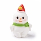 クリスマステーマ樹脂ディスプレイ装飾  家の装飾のための  写真の小道具  ドールハウス用家具  スカーフと帽子の雪だるま  ホワイト  39.5x28.5x21mm RESI-H141-40-2