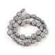 Brins de perles de pierre de lave naturelle galvanisées G-E497-B-01-2