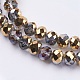 Electroplate Glass Faceted Rondelle Beads Strands EGLA-D020-10x8mm-14-3
