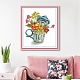Teacup with Flower Pattern DIY Cross Stitch Beginner Kits DIY-NH0003-02B-5