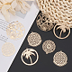 CHGCRAFT Brass Filigree Flat Round Charms Connectors Links Hollow Out with Sea Theme Pattern with Long-Lasting Plated for Jewelry Making KKC-CA0001-08-4