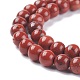 Chapelets de perles en jaspe rouge naturel G-E375-6mm-03-6