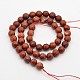 Faceted Round Natural Red Jasper Beads Strands G-E302-067-8mm-2