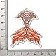 プリント透明アクリルパーツ  人魚の尾  レッドオレンジ  56x45x2mm  穴：2mm MACR-P041-01A-3