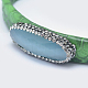 Bracelets de manchette en cuir de serpent BJEW-P079-17F-4