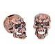 SUPERFINDINGS 2Pcs Brass Skull Spacer Beads Halloween Theme Red Copper Large Hole Beads Cord Antique Tool Bead European Skull Knife Lanyard Bead Hole 5mm KK-FH0006-55-1