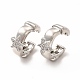 Star Rack Plating Brass Micro Pave Cubic Zirconia Cuff Earrings for Women EJEW-H091-26P-1