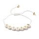 Bracelet en perles tressées rondes plates en acrylique avec lettres pour femmes BJEW-JB07571-01-1
