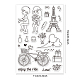 GLOBLELAND Enjoy the Ride Theme Clear Stamps Couple Travel Silicone Clear Stamp Seals for Cards Making DIY Scrapbooking Photo Journal Album Decoration DIY-WH0167-56-639-2