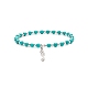 Natural Howlite Beaded Stretch Bracelet with 304 Stainless Steel Seahorse Charms BJEW-JB08297-03-1