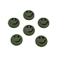 アクリルエナメルカボション  笑顔の模様とフラットラウンド  ダークオリーブグリーン  20x6.5mm KY-N015-200D-2