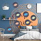 4 foglio di dischi in vinile di plastica quadrati a 4 colori adesivi decorativi impermeabili DIY-WH0349-146-5