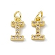 Real 18K Gold Plated Brass Micro Pave Clear Cubic Zirconia Charms KK-E068-VB452-I-2