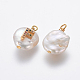 Colgantes naturales de perlas cultivadas de agua dulce PEAR-L027-01F-2
