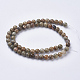 Chapelets de perles de feuille d'argent en jaspe naturel G-J364-04-6mm-2
