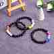Acrylic Round Beaded Stretch Bracelet for Women BJEW-SW00066-03-6
