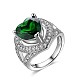 Los anillos de dedo de cristal de bronce romántica RJEW-BB19508-D-7-1