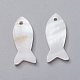 シェルペンダント  魚  22.5~23x9.5~10x2mm  穴：1.5~1.6mm X-SHEL-P075-06-2