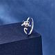 925 anillo de plata de ley chapado en rodio con forma de gato JR952A-5