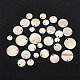 HOBBIESAY 36Pcs 6 Sizes Textured Blank Stamping Tags Real 24K Gold Plated Brass Pendants Flat Smooth Round Charms Metal Disc Charms for Necklaces Bracelets Earrings Making KK-HY0001-30-5