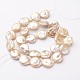 Fili di perle di keshi di perle barocche naturali PEAR-Q004-21B-2