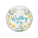 手作りの磁器のペンダント  フラットラウンドワード幸せな結婚式の日  淡いチソウ  75x2mm PORC-WH0005-020-1