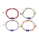Lampwork mauvais œil et bracelet de perles tressées en graines de verre BJEW-JB09706-1