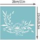 OLYCRAFT Self-Adhesive Silk Screen Printing Stencil Reusable Pattern Stencils Flower & Plant for Painting on Wood Fabric T-Shirt Wall and Home Decorations-11x8 Inch DIY-WH0173-037-2