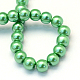 Backen gemalt pearlized Glasperlen runden Perle Stränge HY-Q003-4mm-69-4