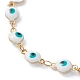 Evil Eye 304 Stainless Steel Enamel Link Chains Bracelets & Necklaces Jewelry Sets SJEW-JS01152-6