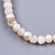 Bracelets extensibles en perles de verre rondes à facettes BJEW-T016-06A-3