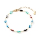 Brass Enamel Evil Eye Link Chain Bracelets & Necklaces Jewelry Sets SJEW-JS01185-8