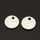 Alloy Flat Round Carved Butterfly Pendants TIBEP-ZX004-S-2