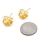 Natural Pearl Shell/Scallop Shape Stud Earrings with 925 Sterling Silver Pins EJEW-T019-07G-6