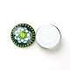 Dôme / demi ronde avec motif de fleurs lumineuses cabochons de verre à fond plat pour les projets de bricolage X-GGLA-L010-18mm-04C-2