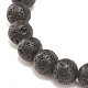 Эластичный браслет из натуральной лавы и смешанных камней с лэмпворком от сглаза BJEW-JB08321-02-5