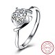 Adjustable 925 Sterling Silver Cubic Zirconia Finger Rings RJEW-BB20761-6-1