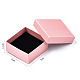 厚紙のジュエリーボックス  リングのために  ピアス  ネックレス  内部のスポンジ  正方形  ピンク  7.4x7.4x3.2cm CBOX-S018-08C-6